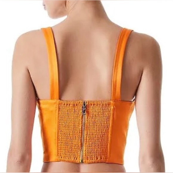 NWT alice + olivia jeanna bustier top in tangerine | orange corset | size 2 - Picture 3 of 7